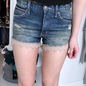 SOLD Free people denim & lace shorts